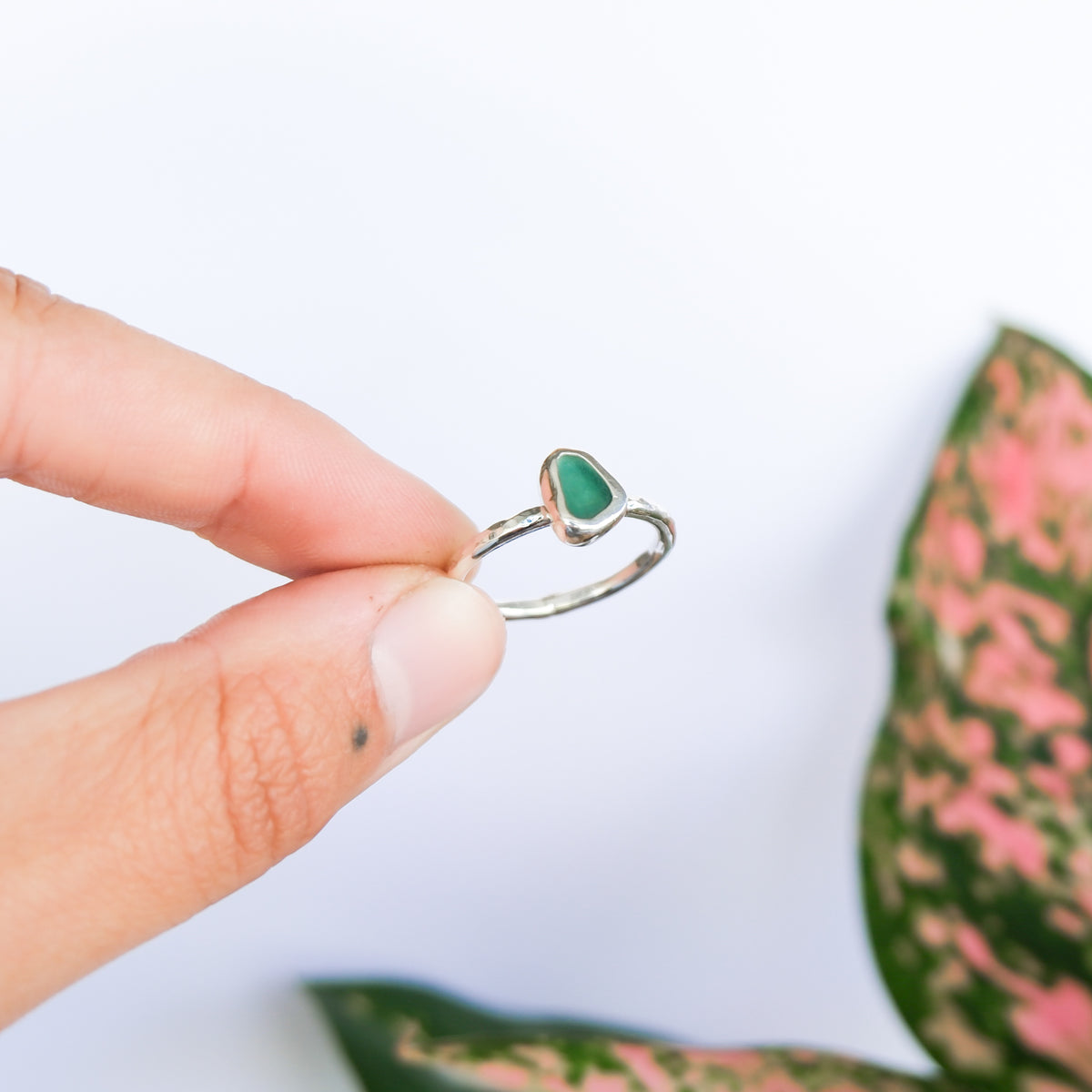 Teal Sea Glass Ring | P