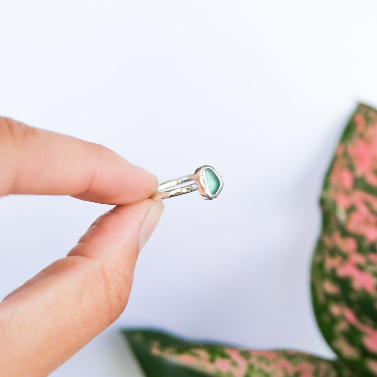 Teal Sea Glass Ring | P