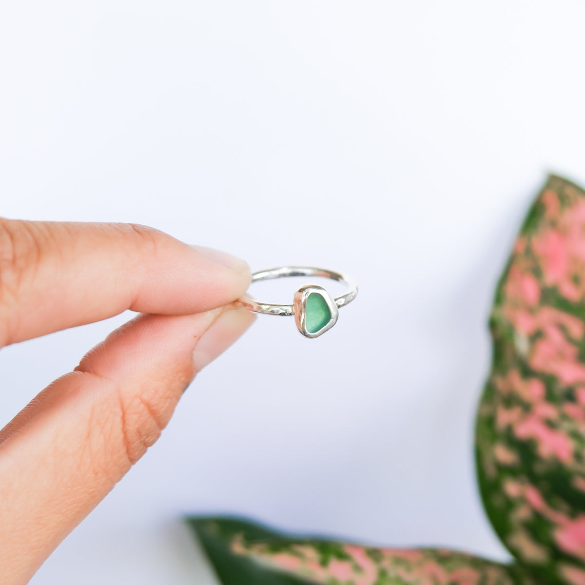 Teal Sea Glass Ring | P