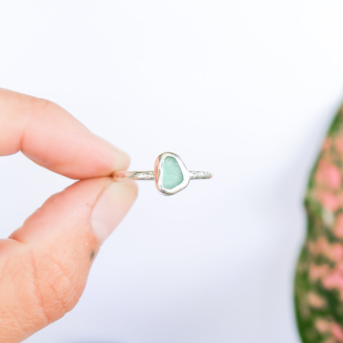 Teal Sea Glass Ring | P
