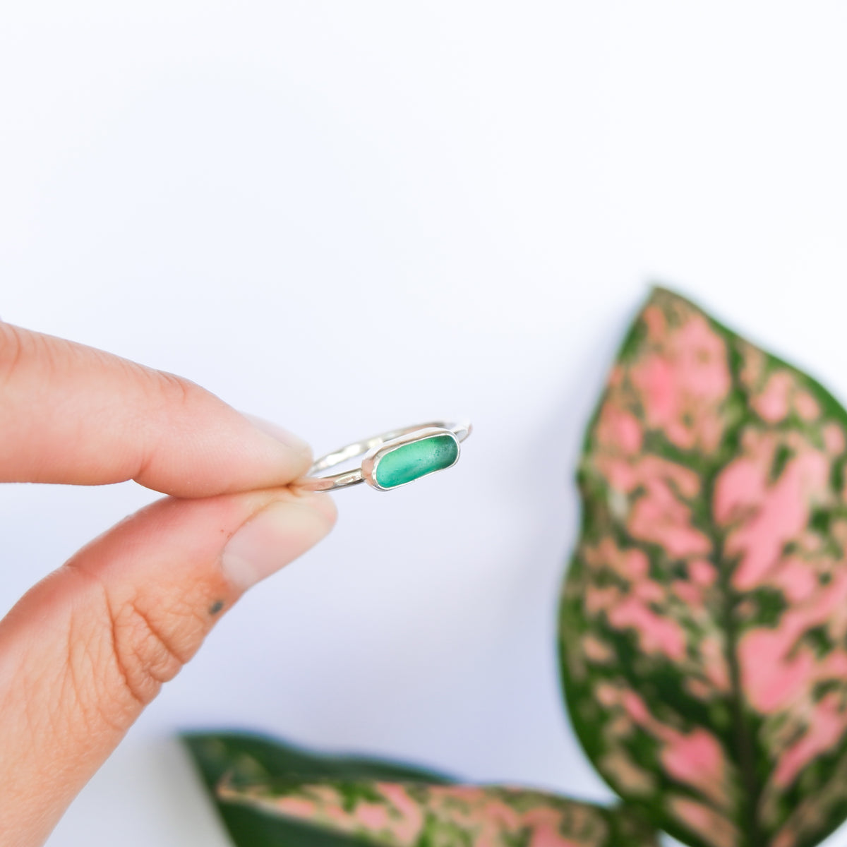 Teal Sea Glass Ring | V