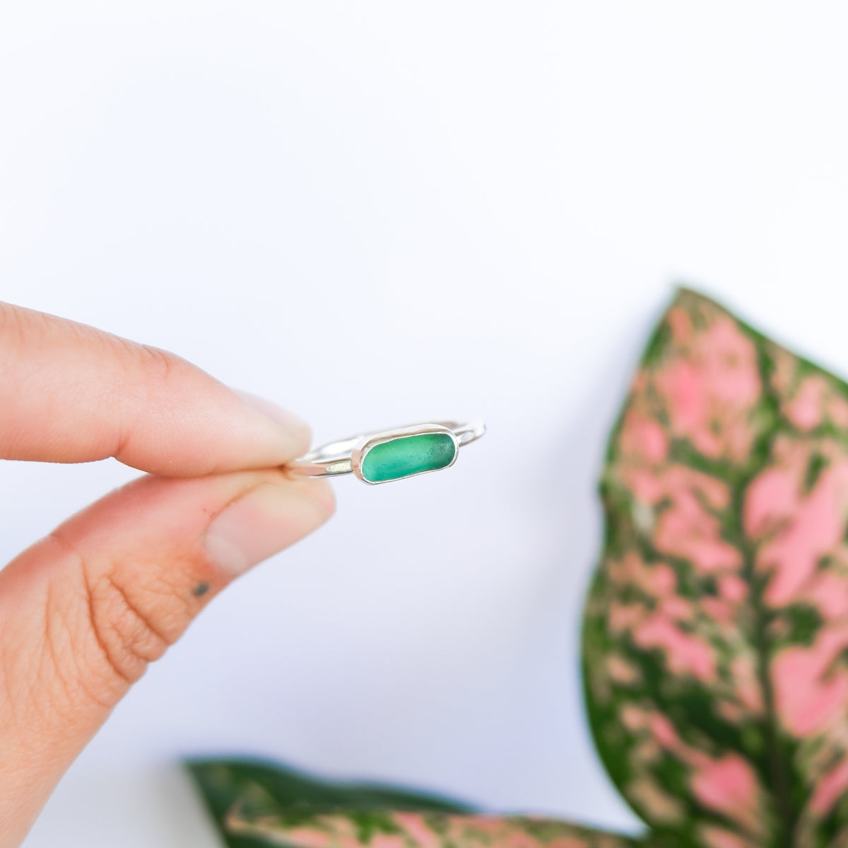 Teal Sea Glass Ring | V