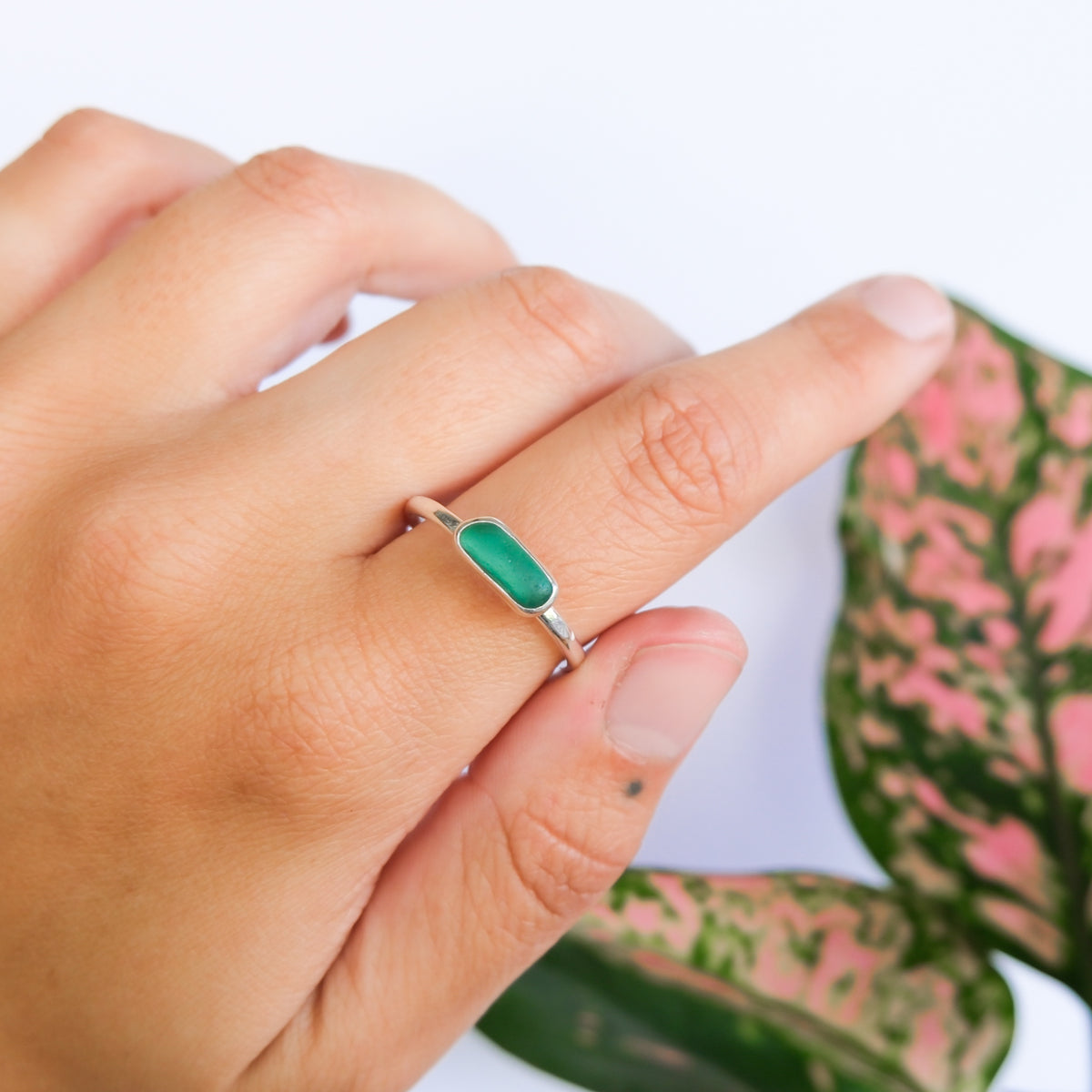 Teal Sea Glass Ring | V