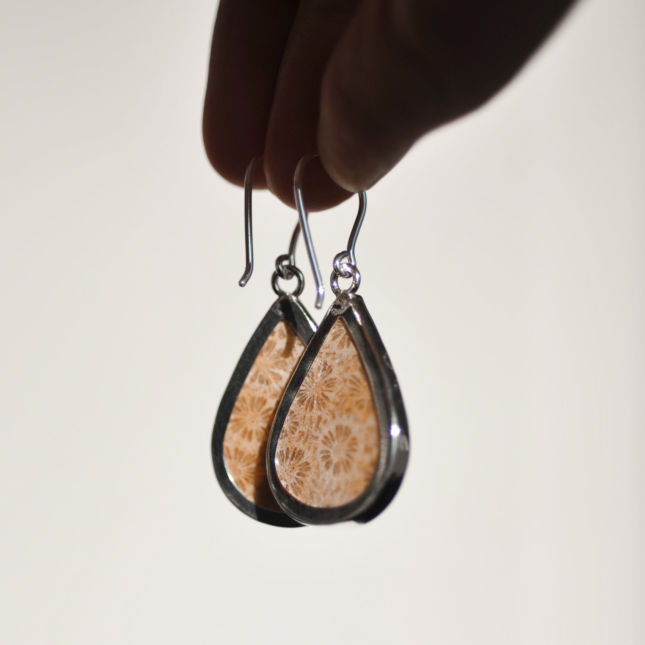 Fossilised Coral Earrings