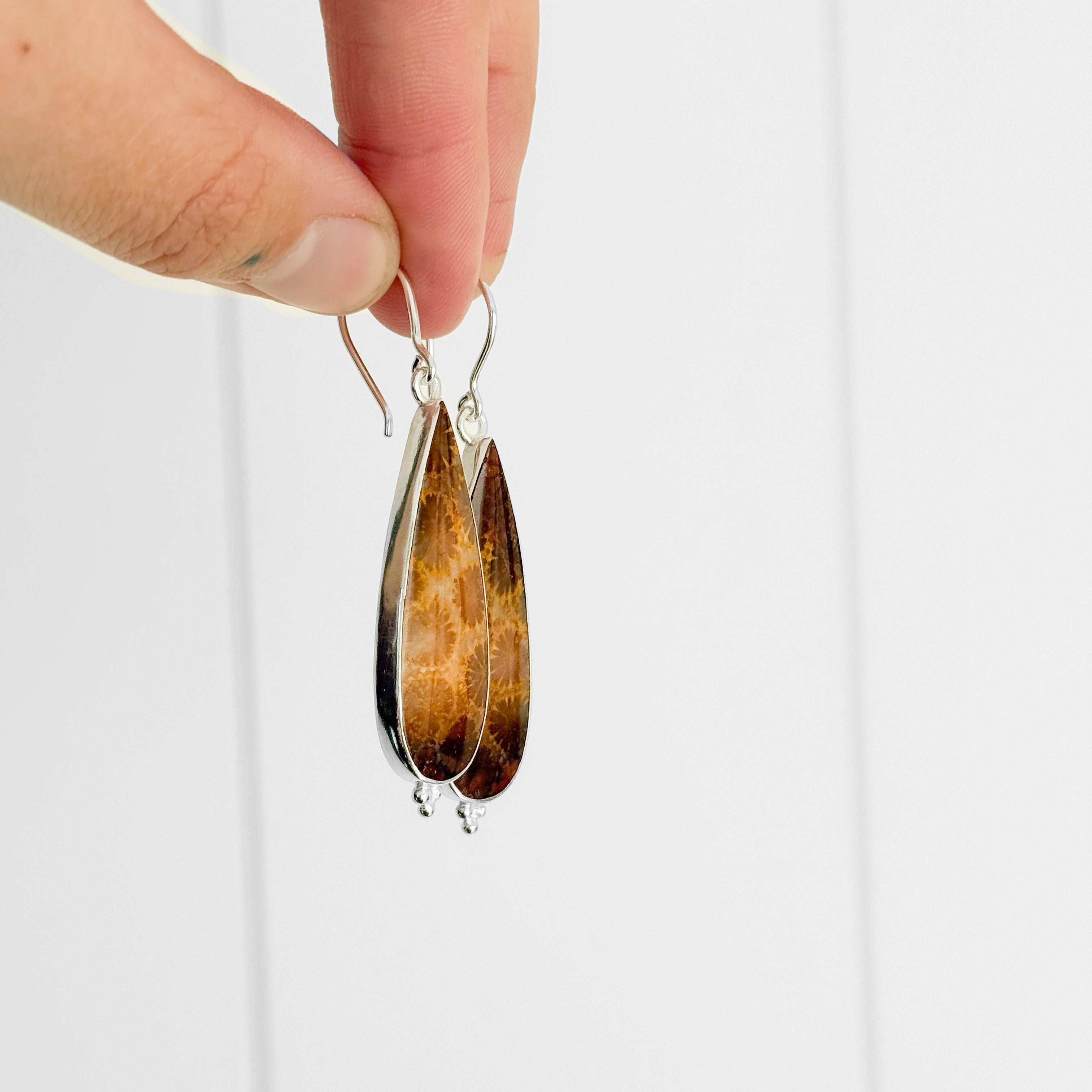 Fossilised Coral Earrings