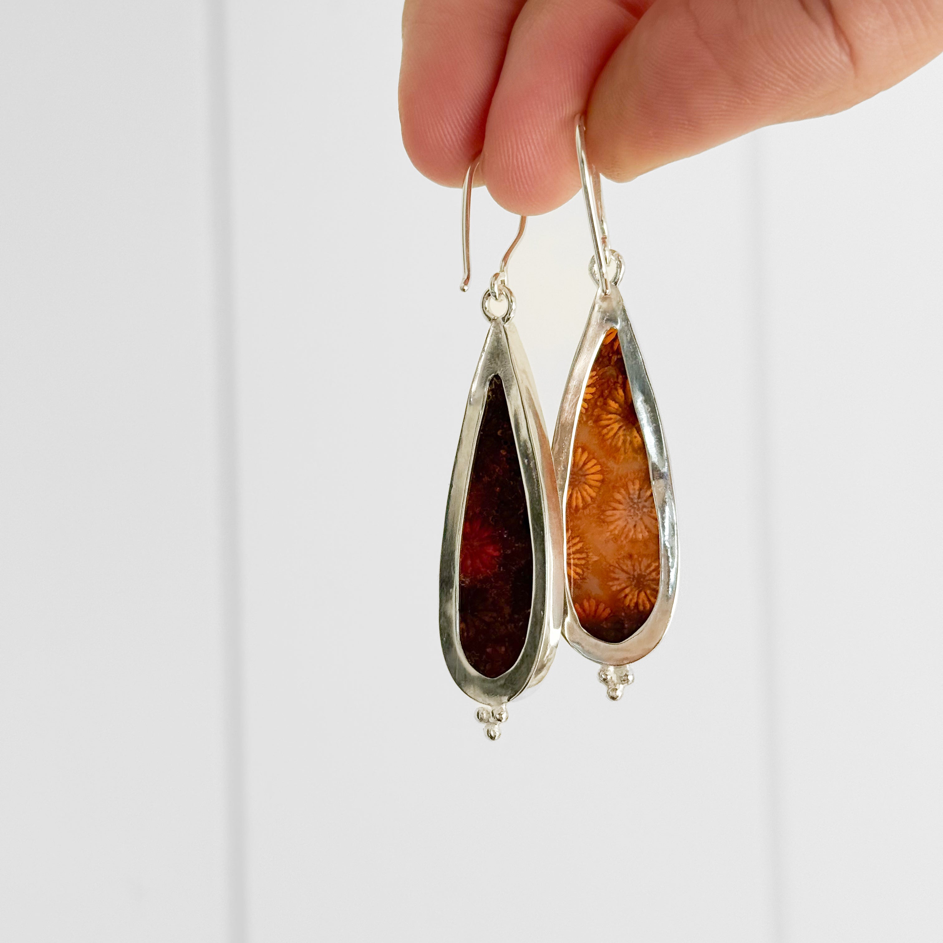 Fossilised Coral Earrings