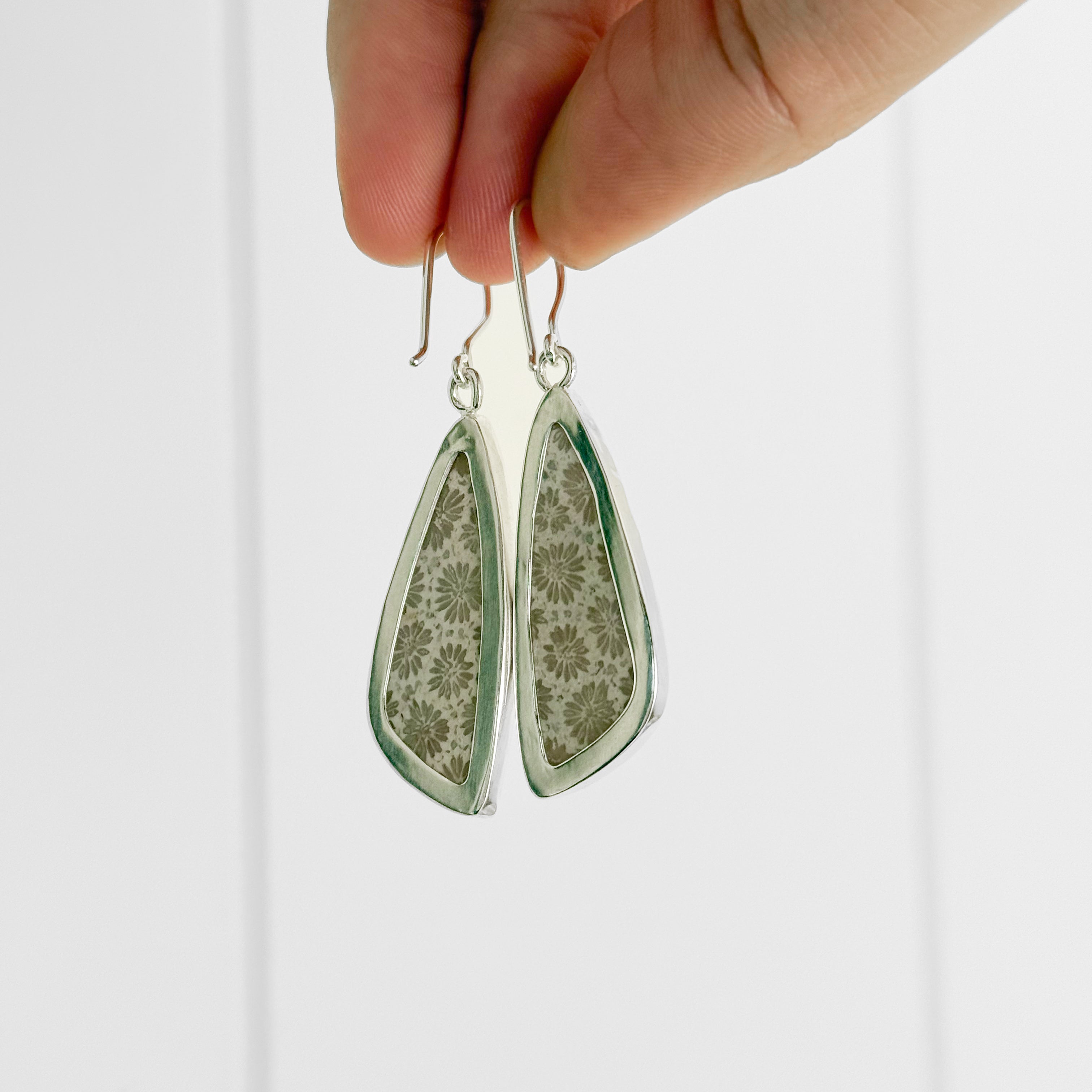 Fossilised Coral Earrings