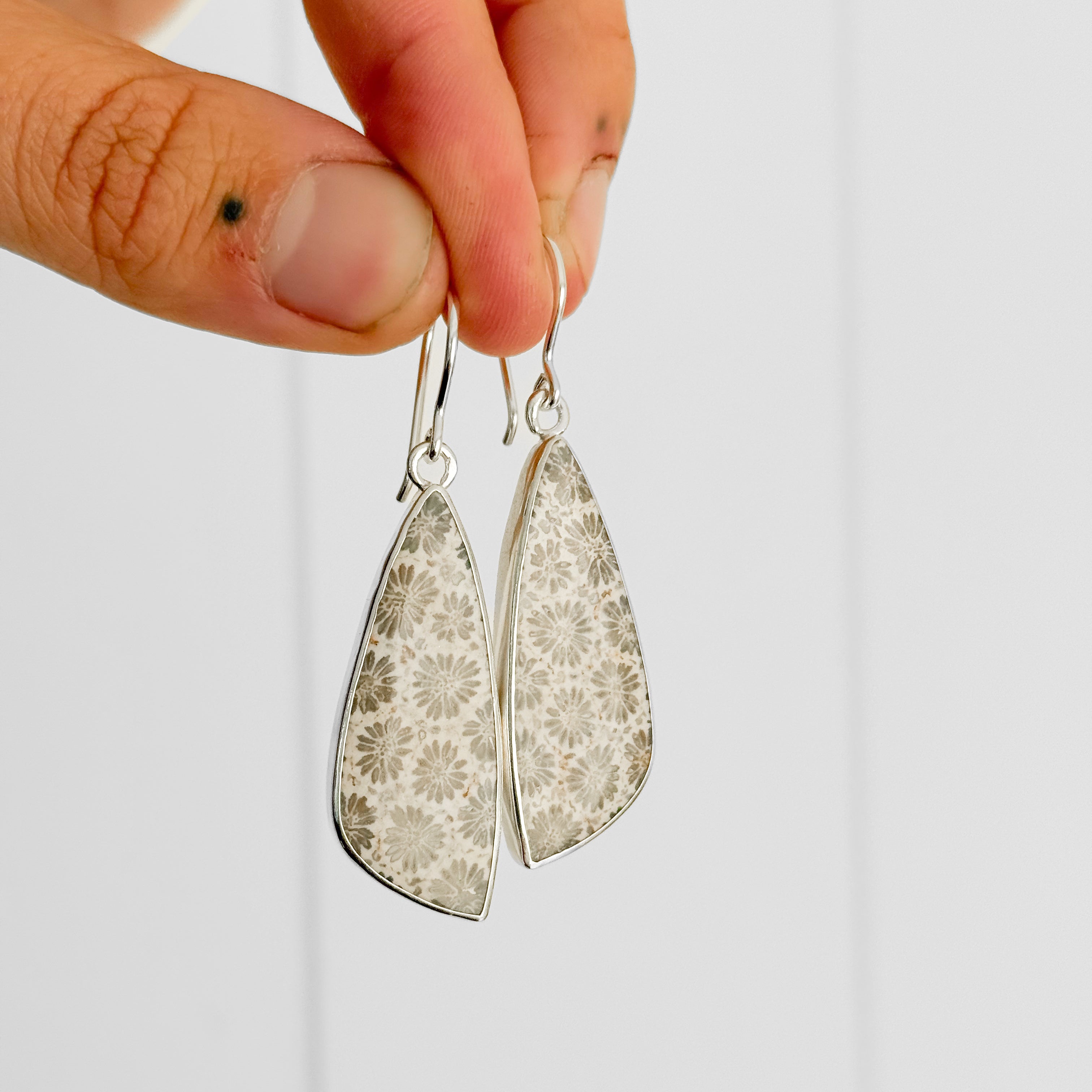 Fossilised Coral Earrings