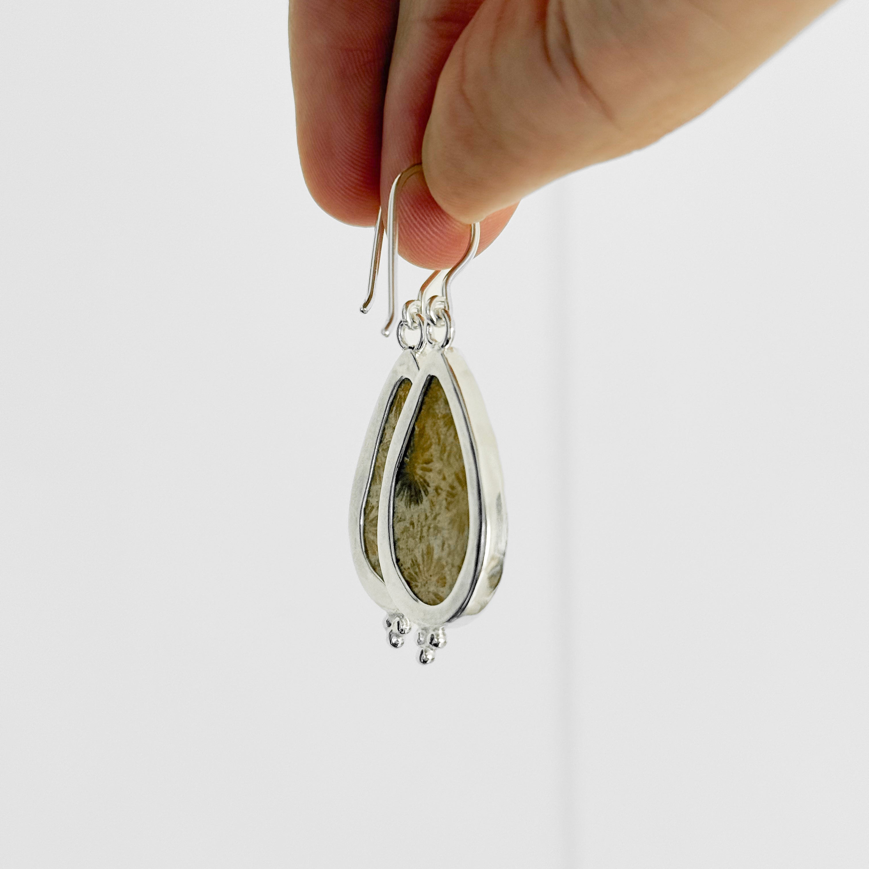 Fossilised Coral Earrings