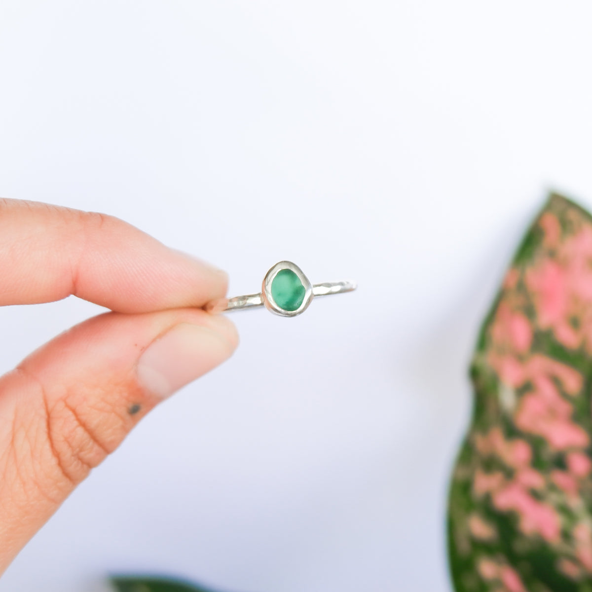 Teal Sea Glass Ring | T