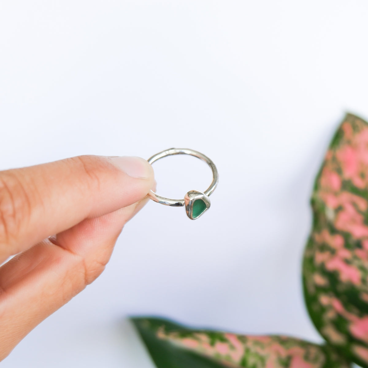 Teal Sea Glass Ring | P