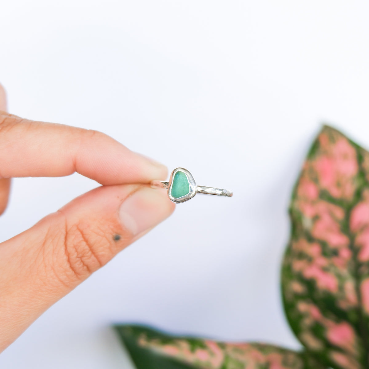 Teal Sea Glass Ring | P