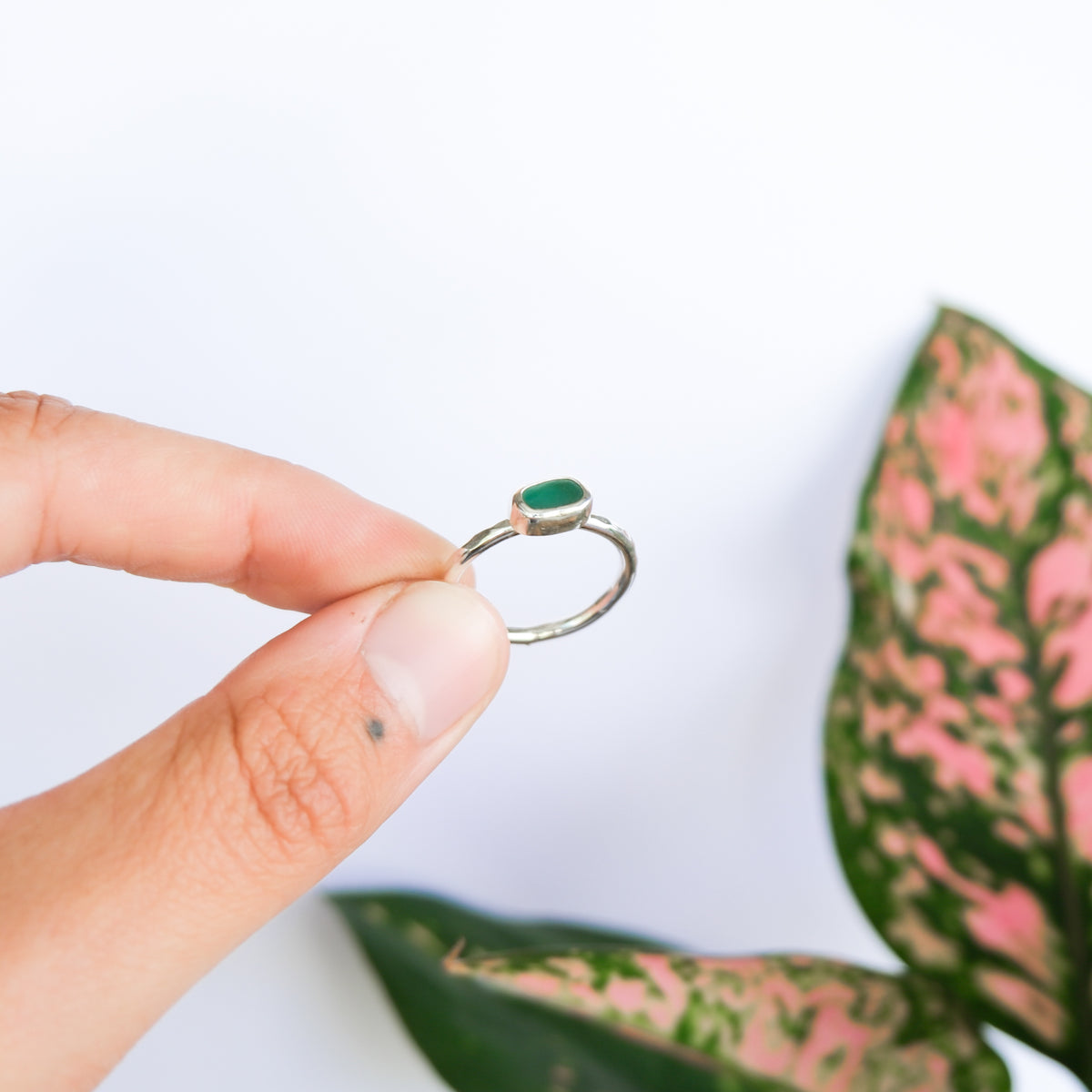 Teal Sea Glass Ring | O