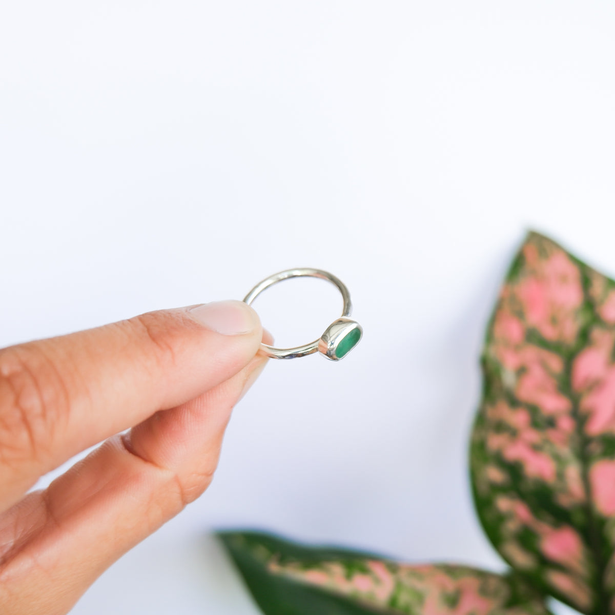 Teal Sea Glass Ring | O
