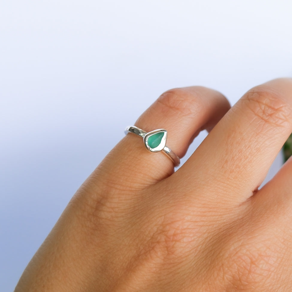 Teal Sea Glass Ring | I