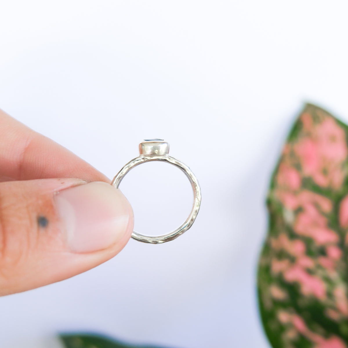 Teal Sea Glass Ring | L