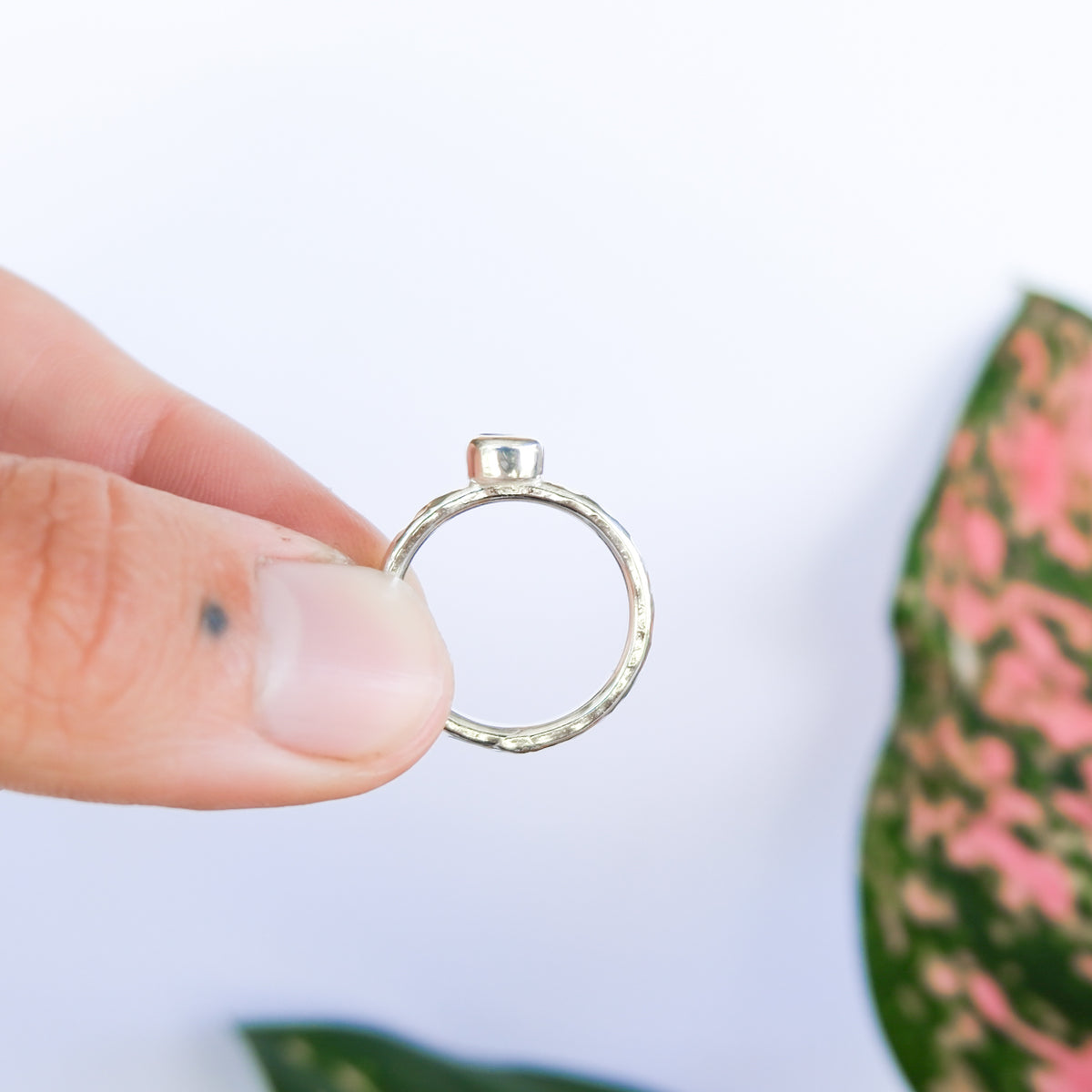 Teal Sea Glass Ring | L