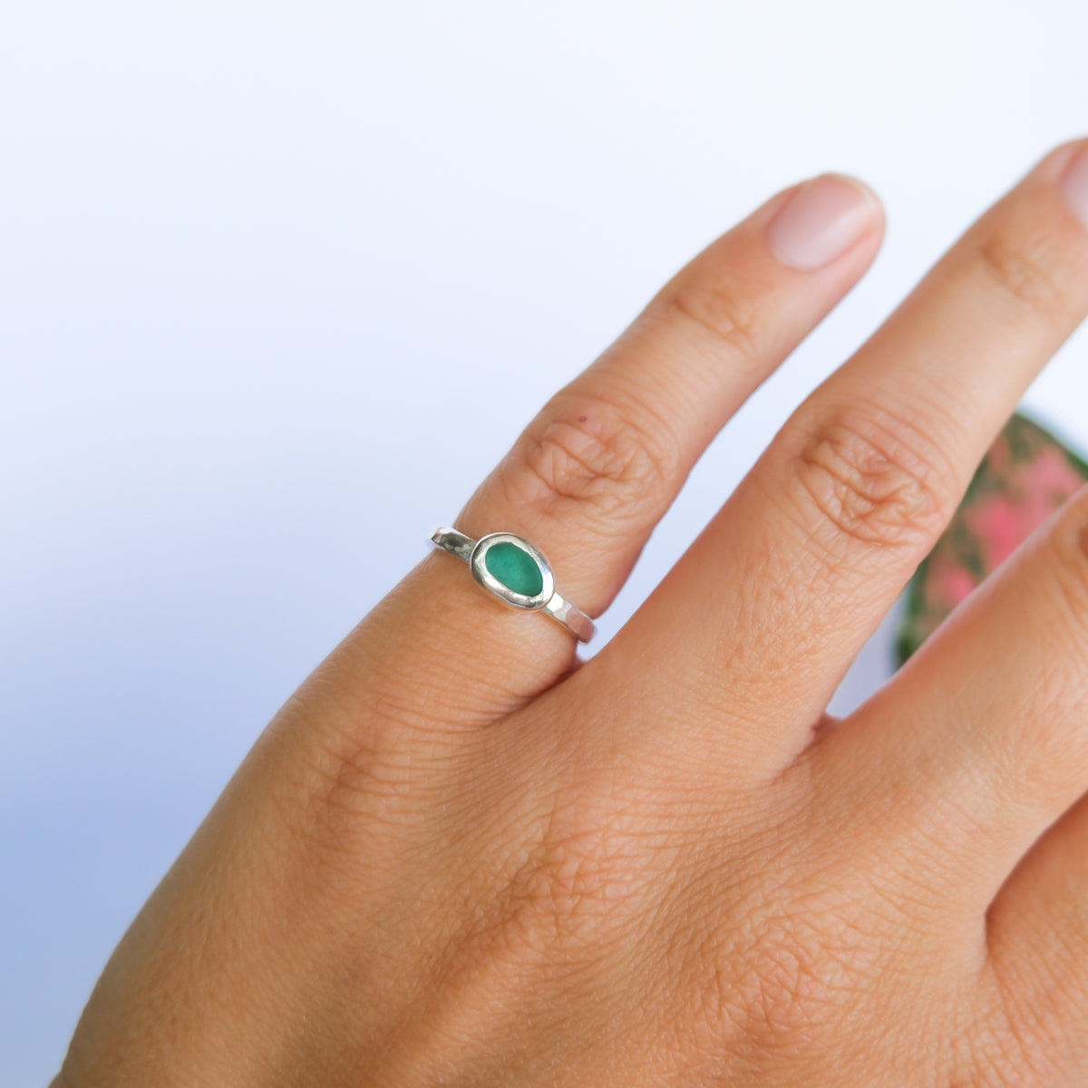 Teal Sea Glass Ring | I