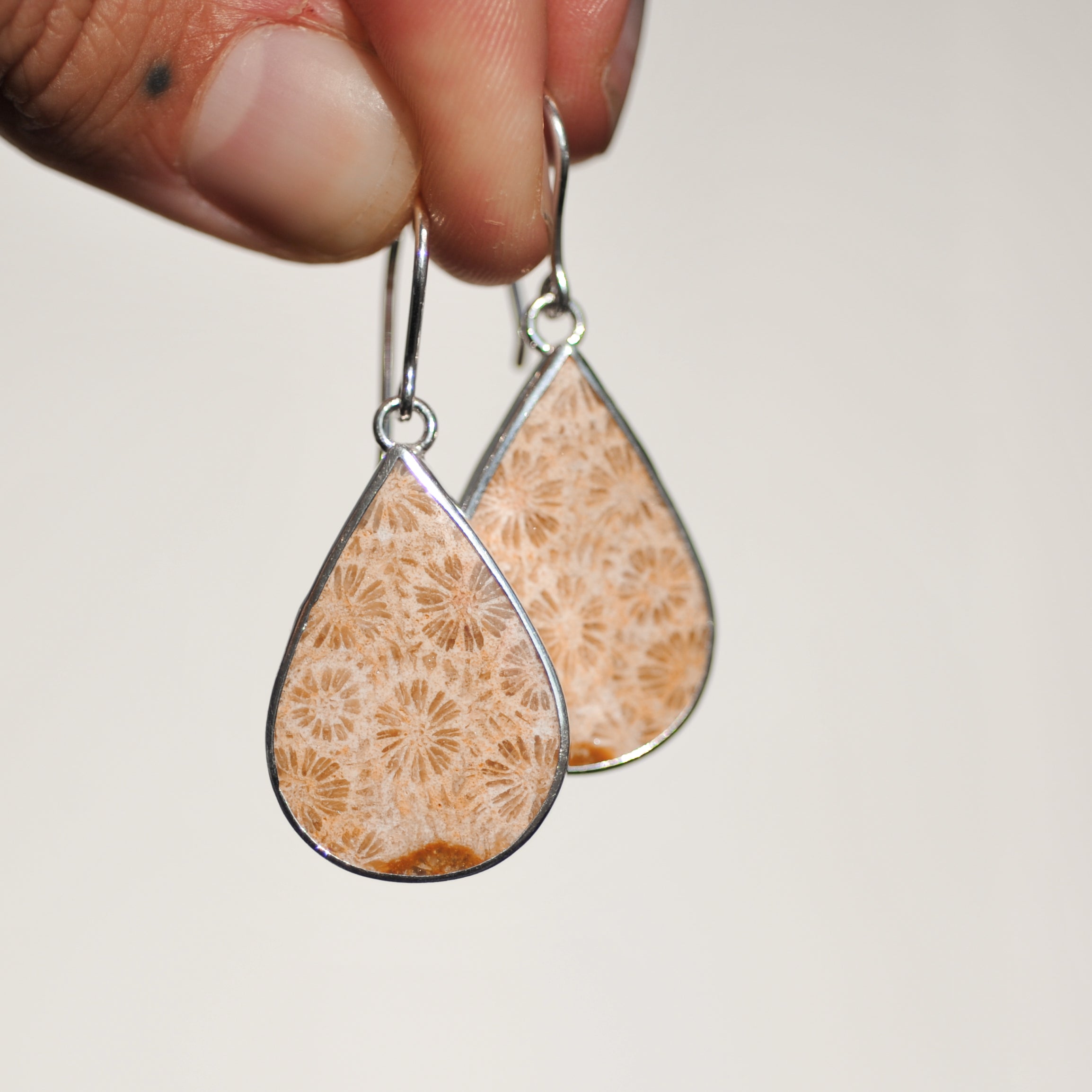Fossilised Coral Earrings
