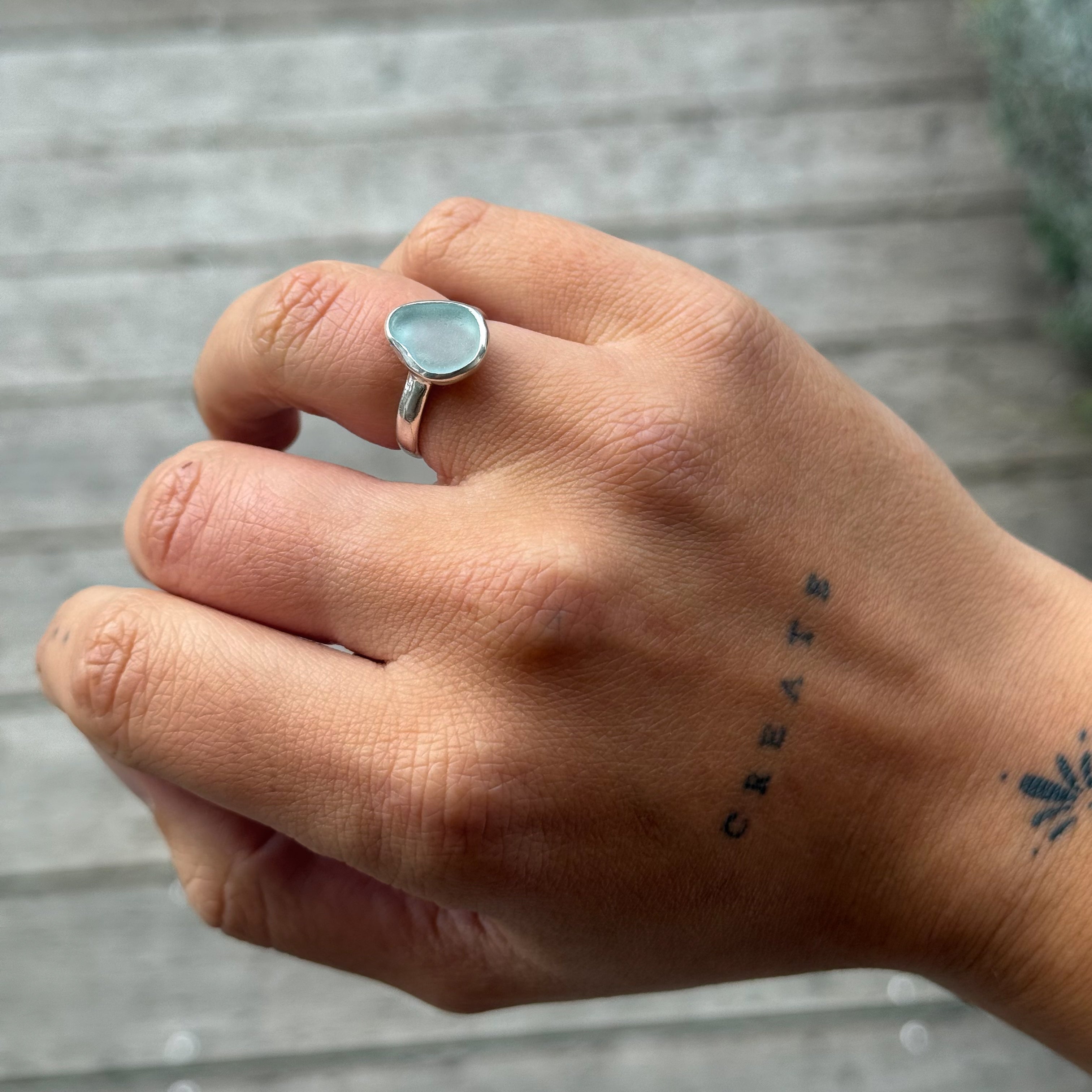 Sea Glass Ring | L