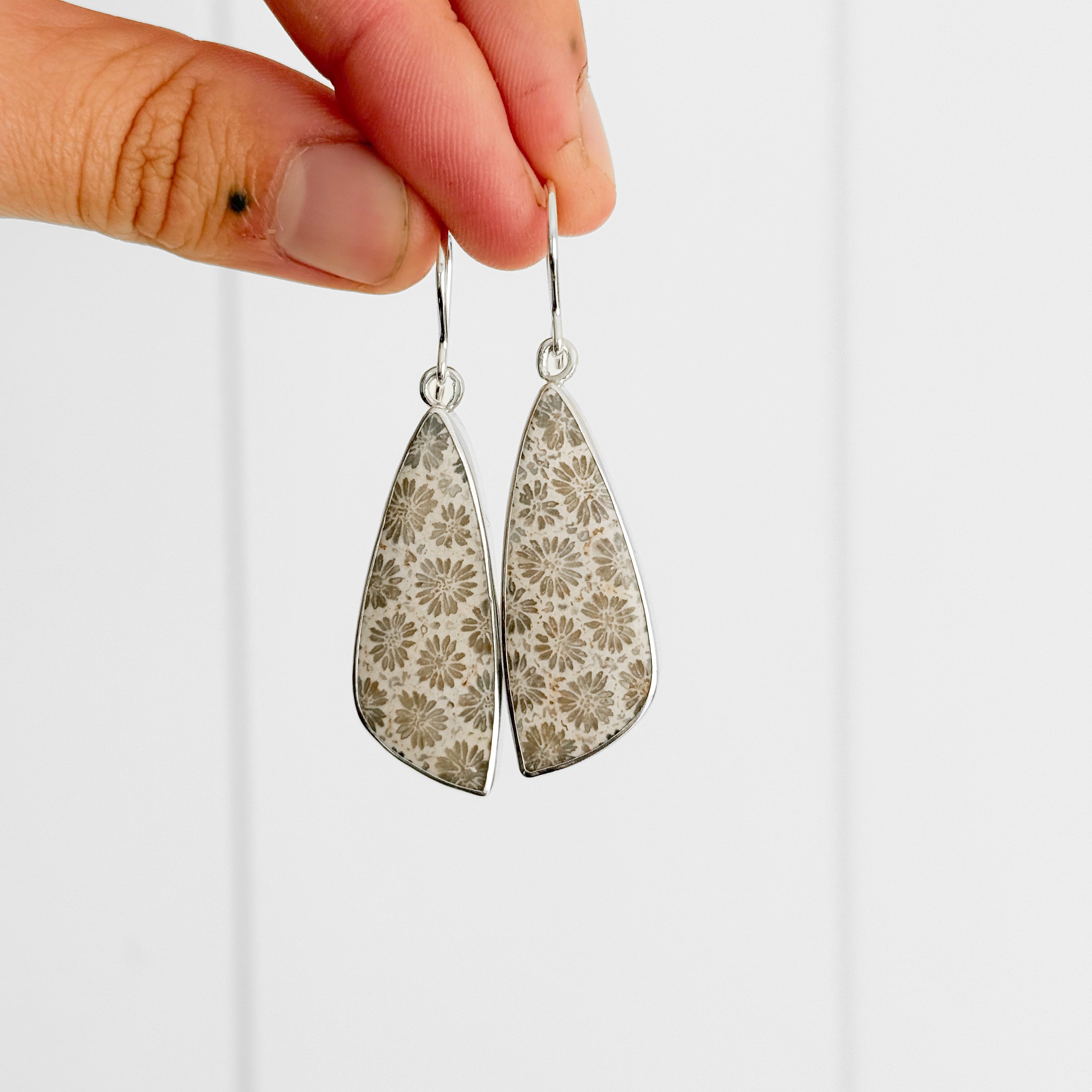 Fossilised Coral Earrings