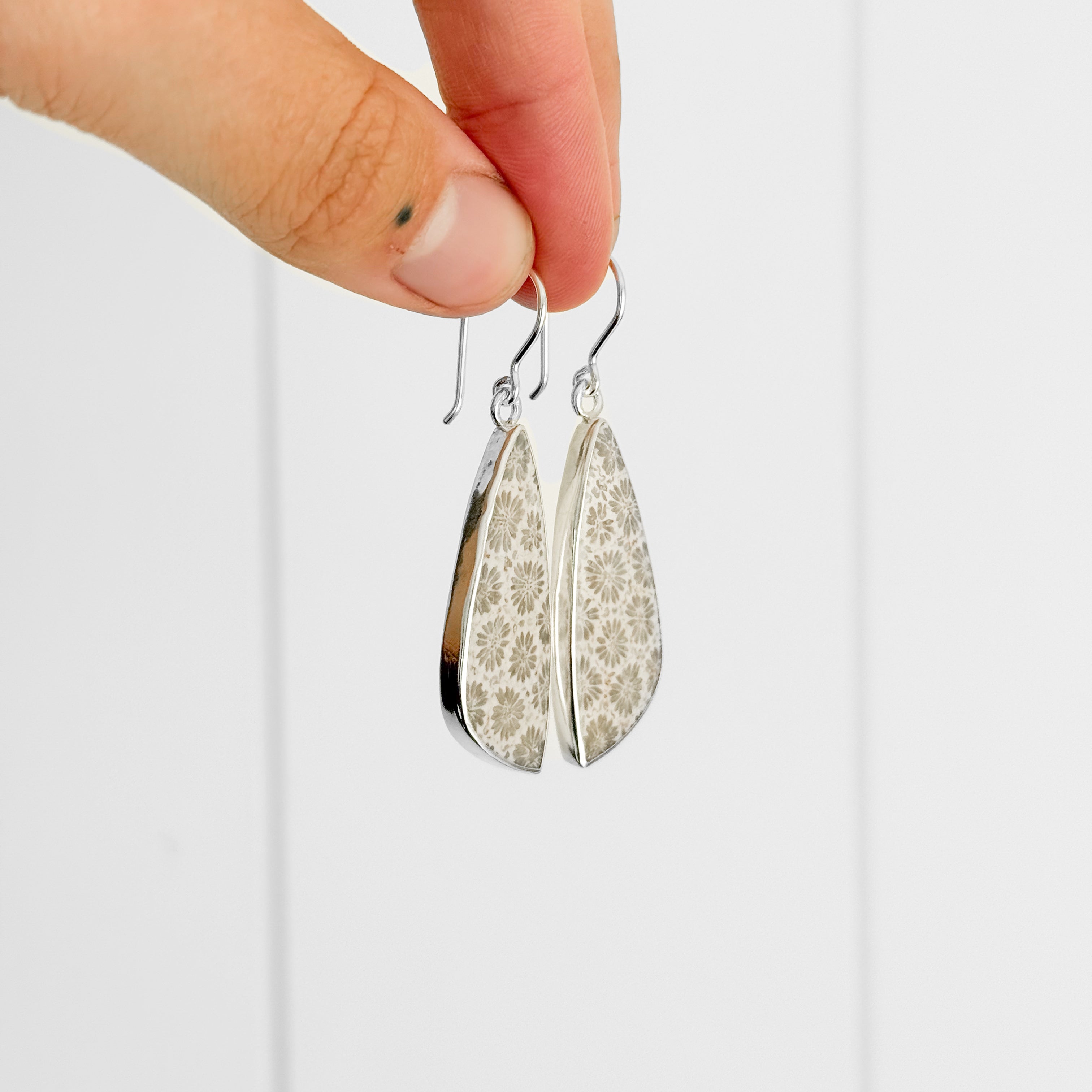 Fossilised Coral Earrings