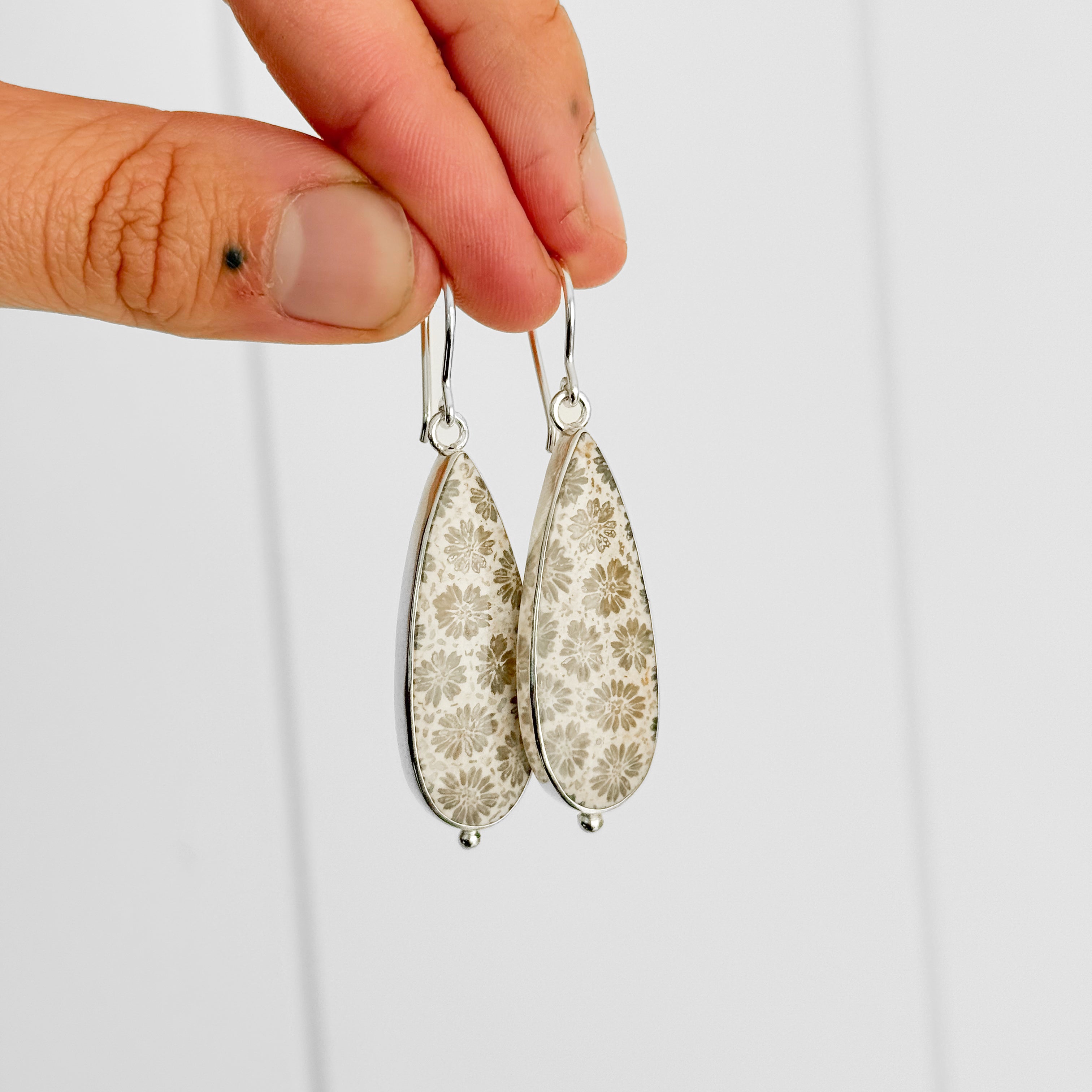 Fossilised Coral Earrings