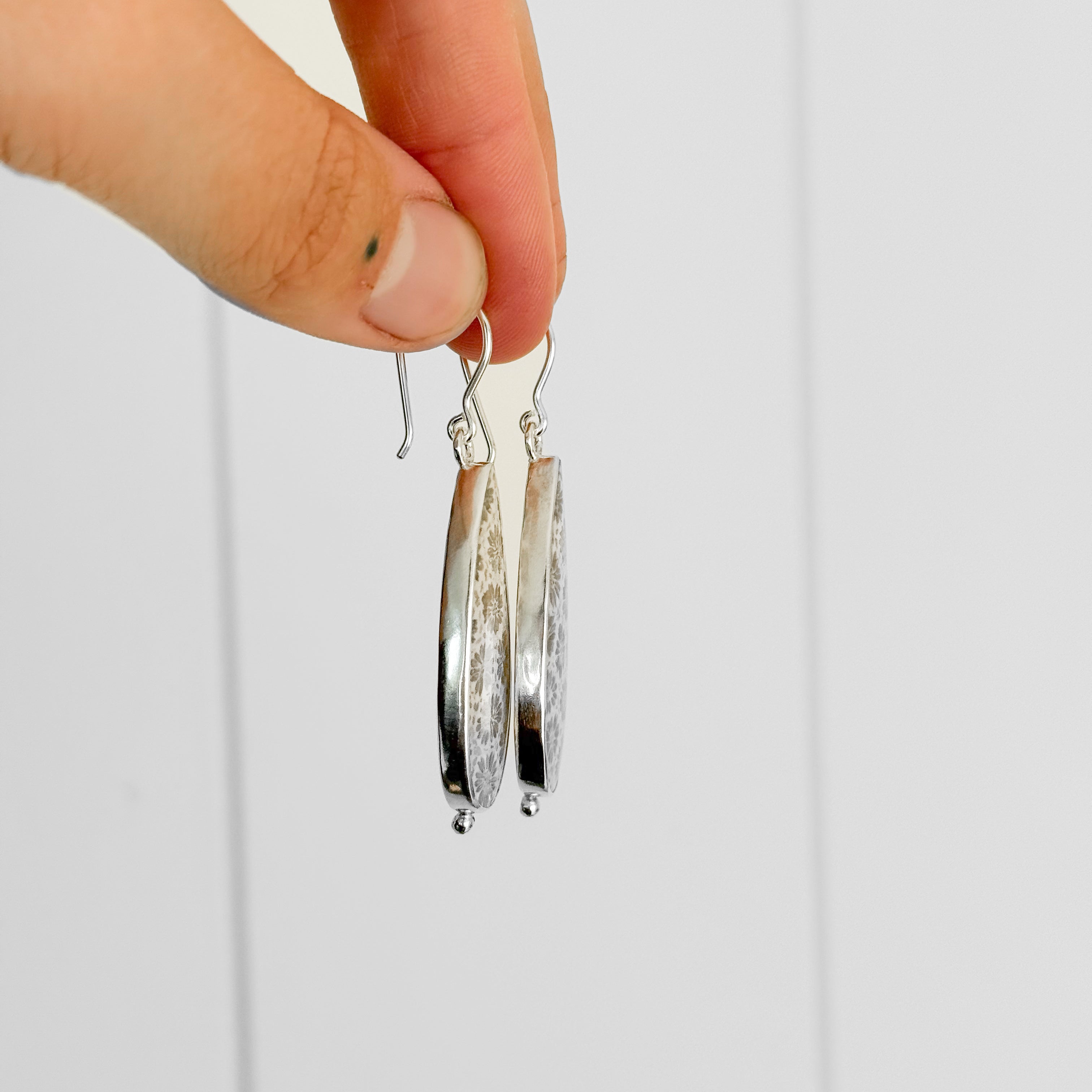 Fossilised Coral Earrings