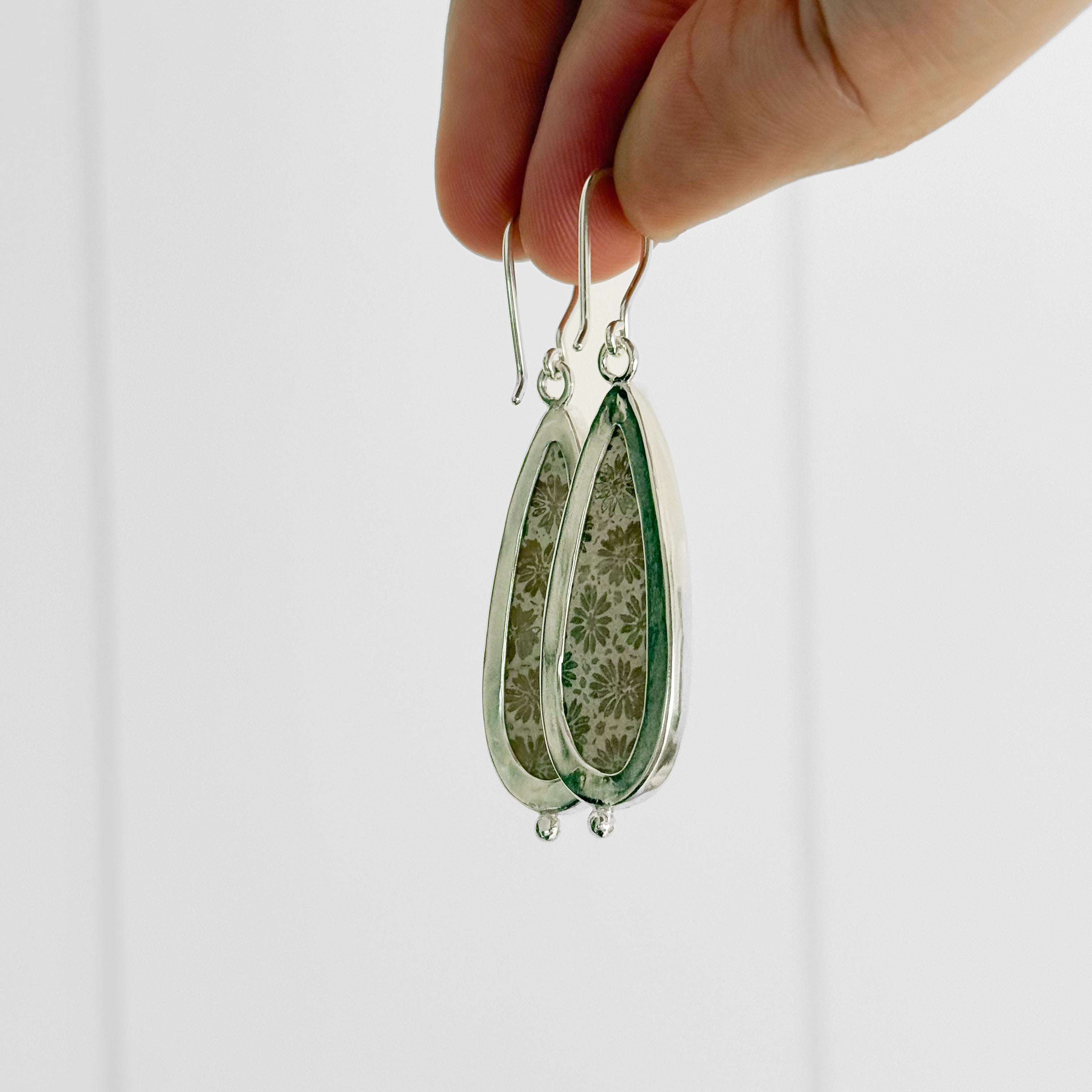Fossilised Coral Earrings