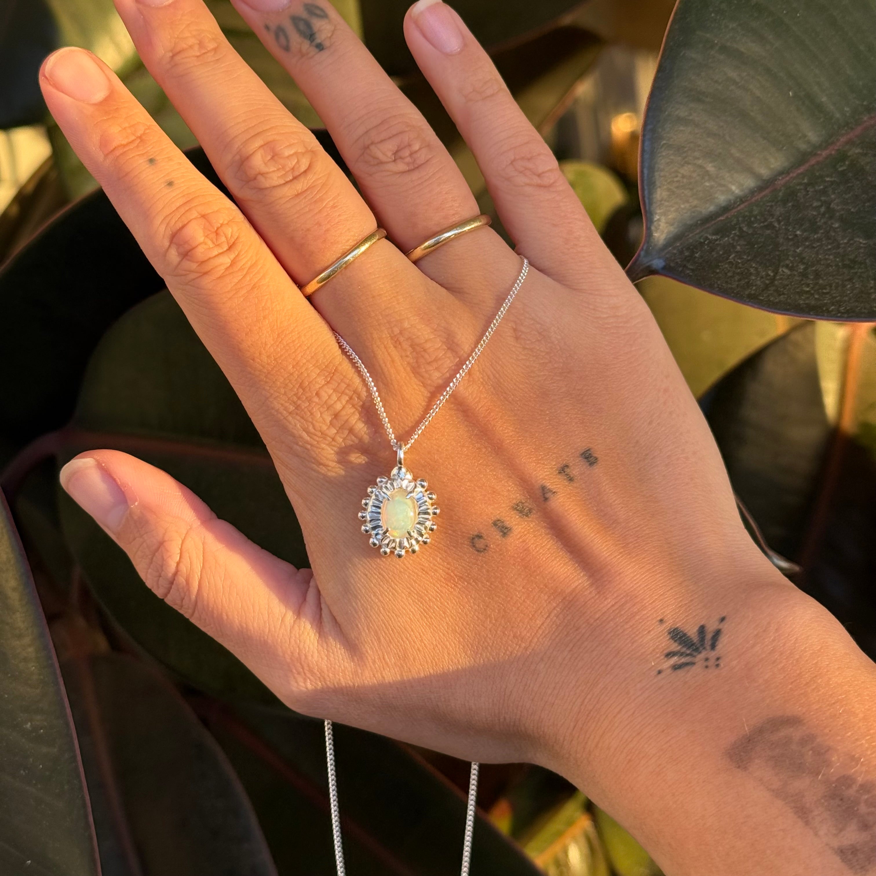 Opal Sun Necklace